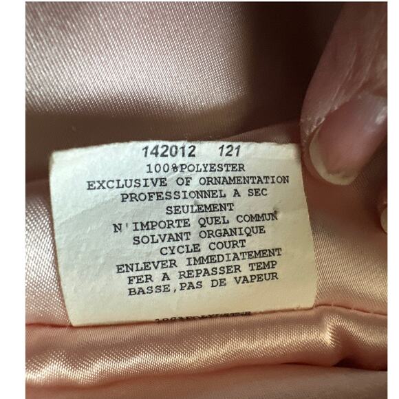 Jessica McClintock Pink Black Lace Strapless Formal Gown Dress Maxi Evening Prom - Picture 6 of 8